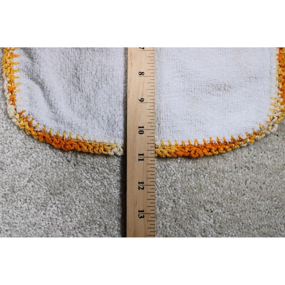 Vintage Handmade Crochet Edge‎ Washcloths Set of 2 Floral 12in Bathroom Towels